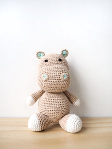 Hippo Organic Crochet Squeaky Toy